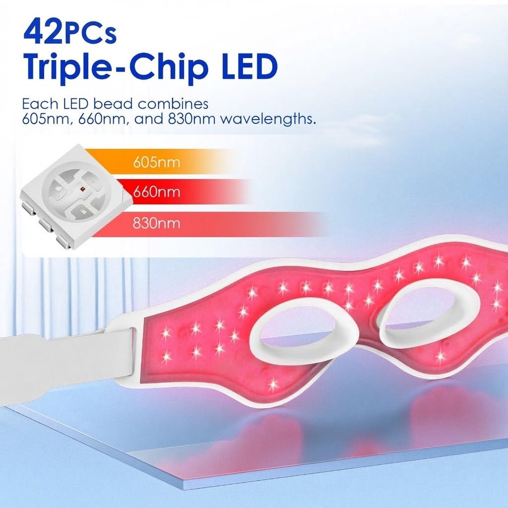 3D Red Light EMS Eye Massager  - đánh giá và giá Light Therapy Glasses